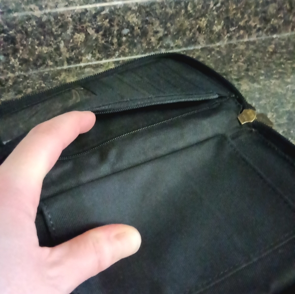 Pendelton Black Blue Plaid Wool Zip Around Clutch Wristlet Wallet-7 1/4x4.5 - Picture 7 of 7